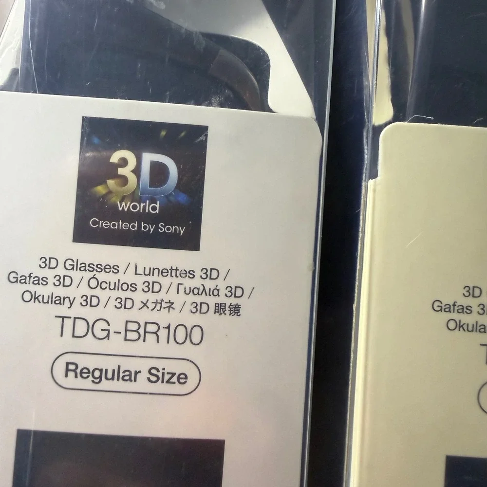 Sony TDG-BR100 Active 3D Glasses for BRAVIA 3D TV Regular Size 2 Pack New